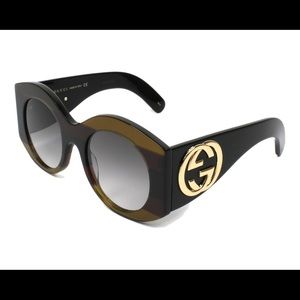 Gucci 0177 Sunglasses with large gold logo